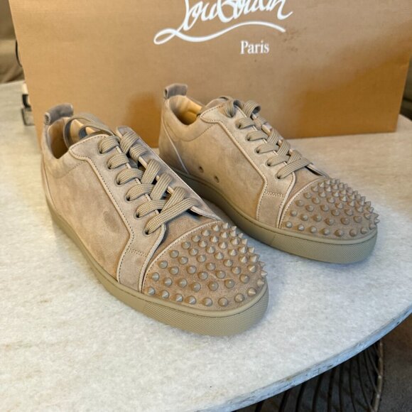 Christian Louboutin 3160934 Brown Suede Louis Jr. Spikes Orlato Sneaker, 45.5 46 - Picture 7 of 15